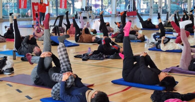 El microestadio de Benavídez fue escenario para un nuevo encuentro de yoga
