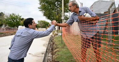 Nardini visitó la obra de repavimentación de la calle Hooke en Grand Bourg