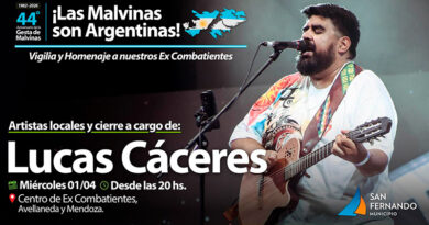 Miércoles 1/4: Homenaje con show folklórico en honor a Ex Combatientes de Malvinas