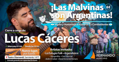 El homenaje a Ex Combatientes de Malvinas de San Fernando se realizará en el Teatro Otamendi