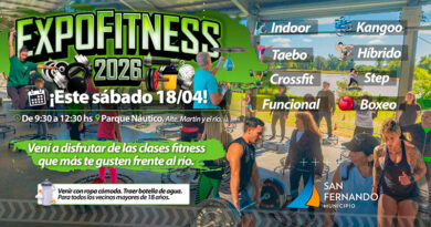 San Fernando invita a una nueva ExpoFitness el sábado en el Parque Náutico