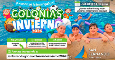 San Fernando inició la inscripción a sus Colonias de Invierno 2026 San Fernando inició la inscripción a sus Colonias de Invierno 2026