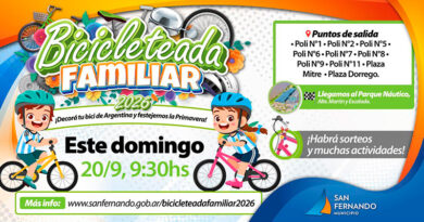 El próximo domingo volverá la Bicicleteada Familiar a San Fernando El próximo domingo volverá la Bicicleteada Familiar a San Fernando